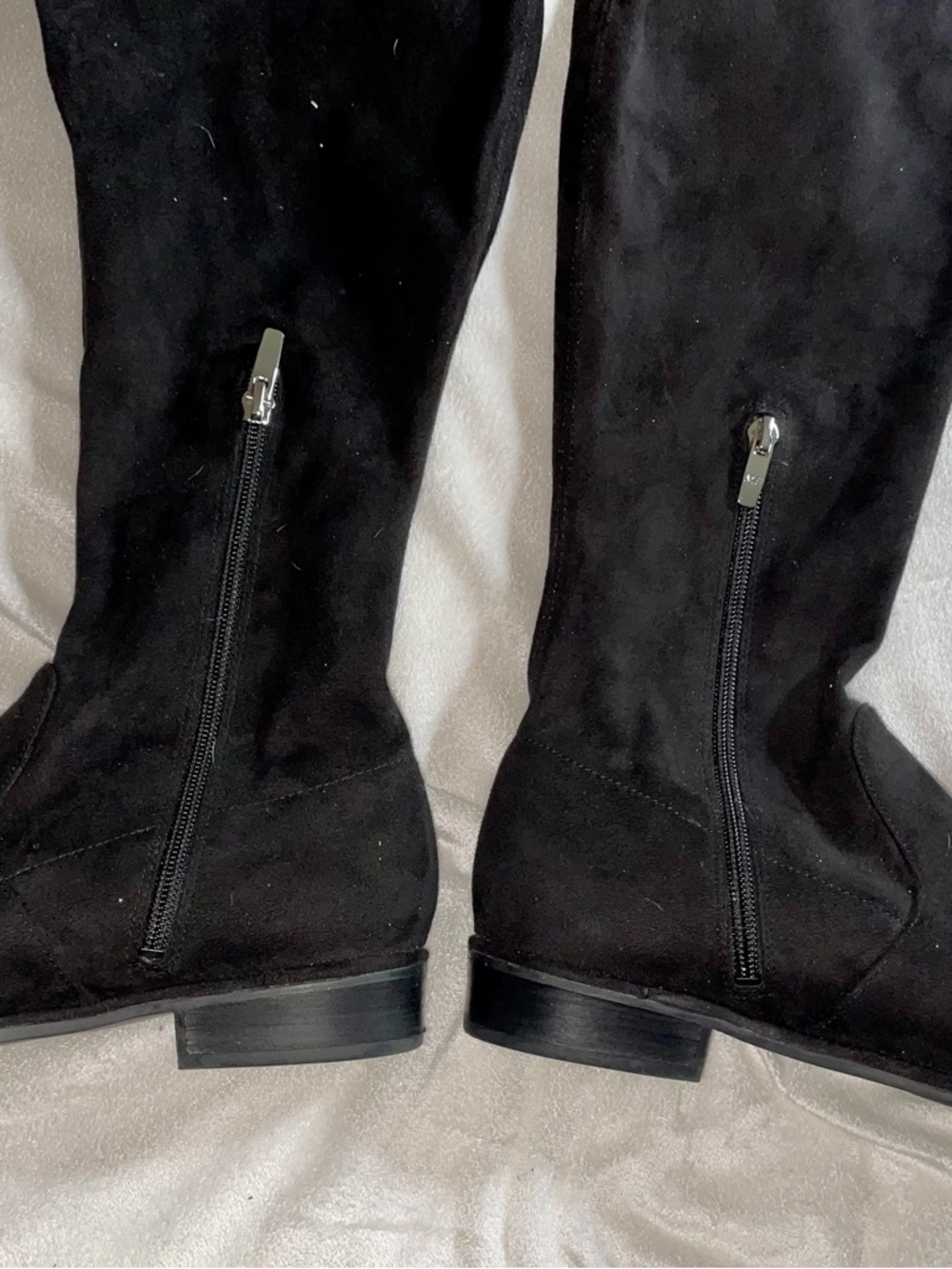 Marc Fisher Black Suede Over-the-Knee Zip Boots